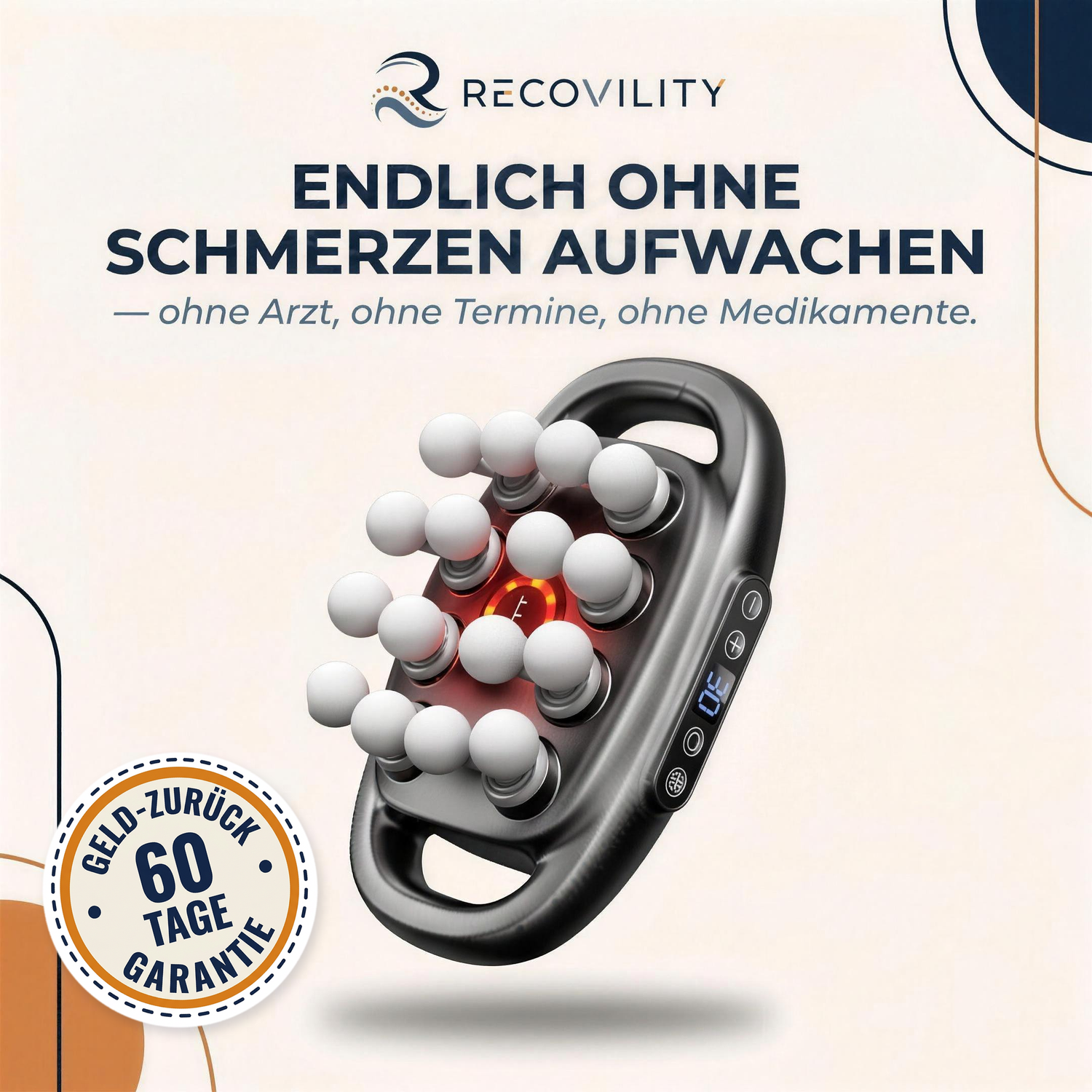Recovility ThermaPulse 16 Massagegerät mit ergonomischem Design und digitaler Steuerung für entspannende Massagebehandlungen.